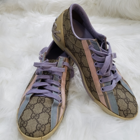 Gucci Shoes Vintage Gucci Logo Purple Sneakers Tennis Shoes Poshmark